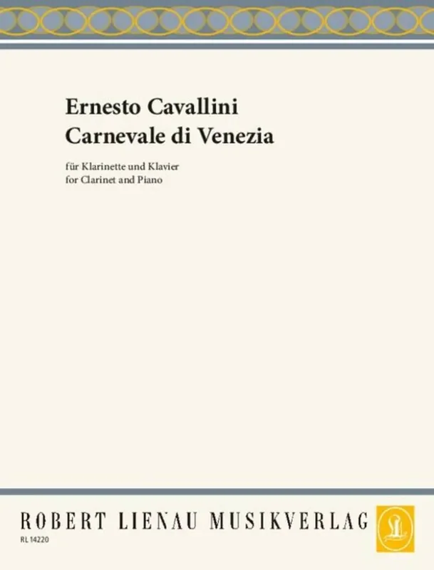 Ernesto Cavallini Carnival Of Venice E Flat Clarinet Klarinette mit Begleitung