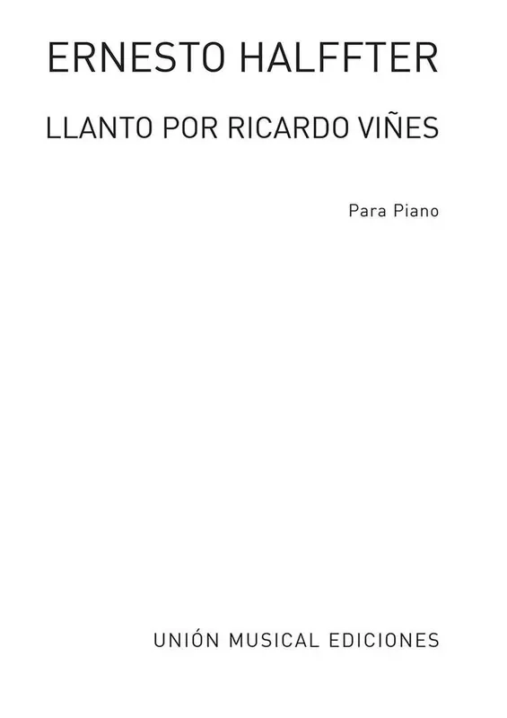 Ernesto Halffter Llanto Por Ricardo Vines De La Suite Lirica Klavier Solo