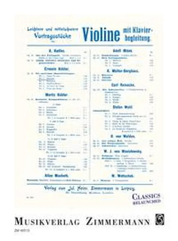 Ernesto Köhler Berceuse op. 30/2 Violine mit Begleitung