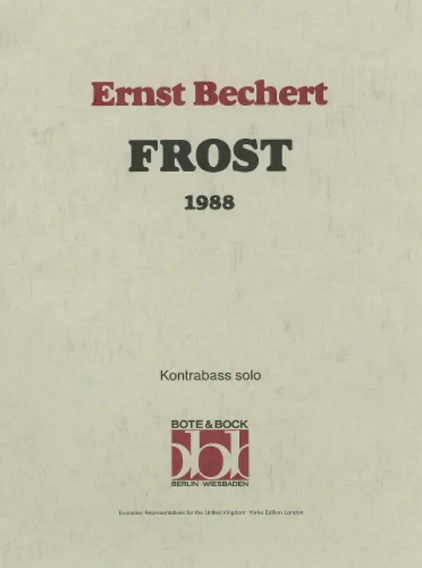 Ernst Bechert Frost Kontrabass Solo