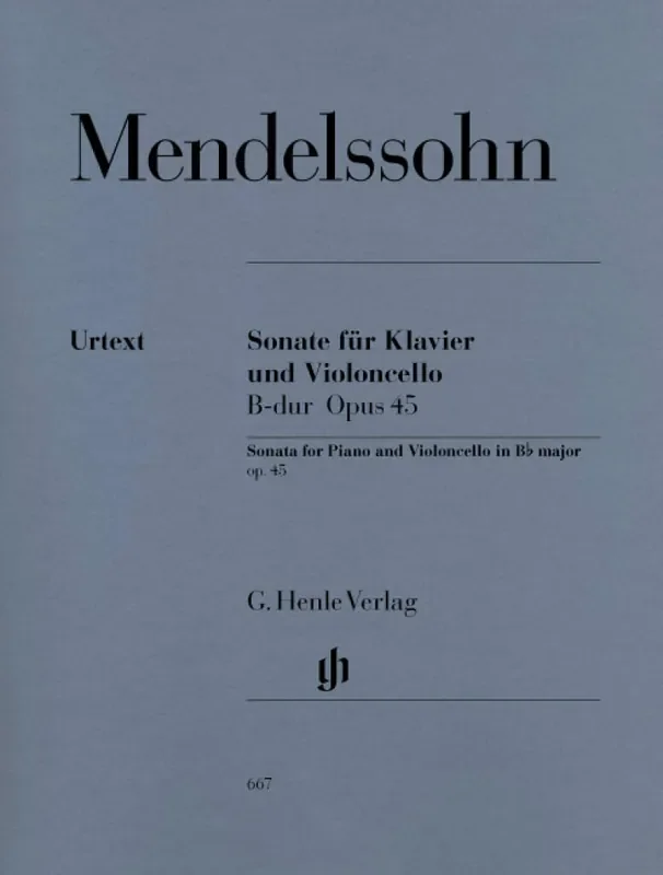 Felix Mendelssohn Bartholdy Sonate Fur Klavier Und Violoncello Op. 45 Cello mit Begleitung