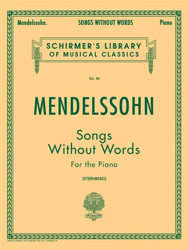 Felix Mendelssohn Bartholdy Songs Without Words Klavier Solo