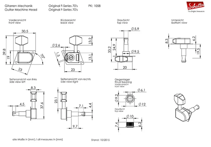 Fender 70‘s Single Tuner nickel
