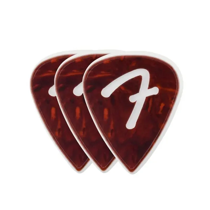 Fender celluloid picks, F grip, 351 shape, shell, 3-pack