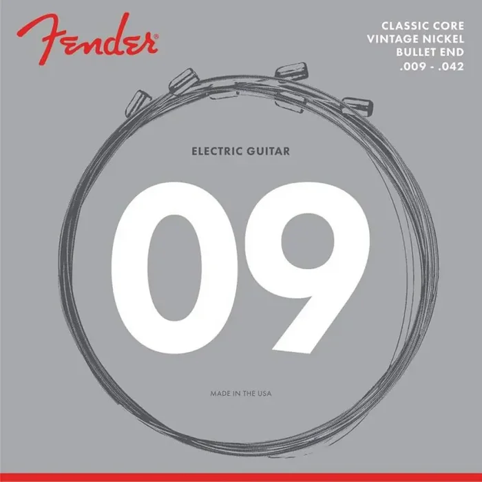 Fender Classic Core string set electric, vintage nickel, light, bullet ends, 010-046