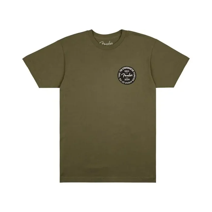 Fender Clothing T-Shirts Stratocaster 70th Anniversary badge tee, olive, XXL
