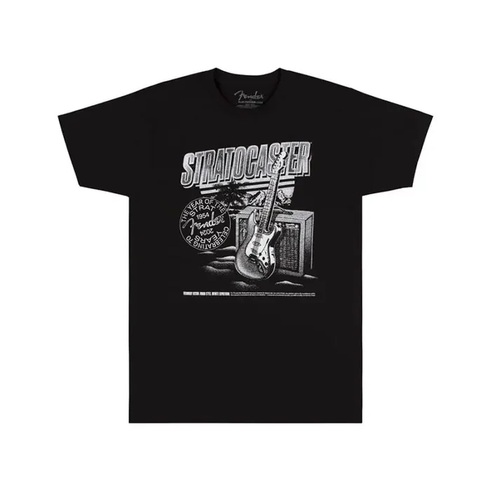 Fender Clothing T-Shirts Stratocaster 70th Anniversary, tee, black, M