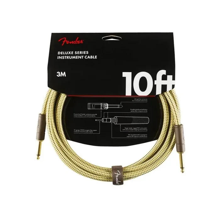 Fender Deluxe Series instrument cable, 10ft, tweed