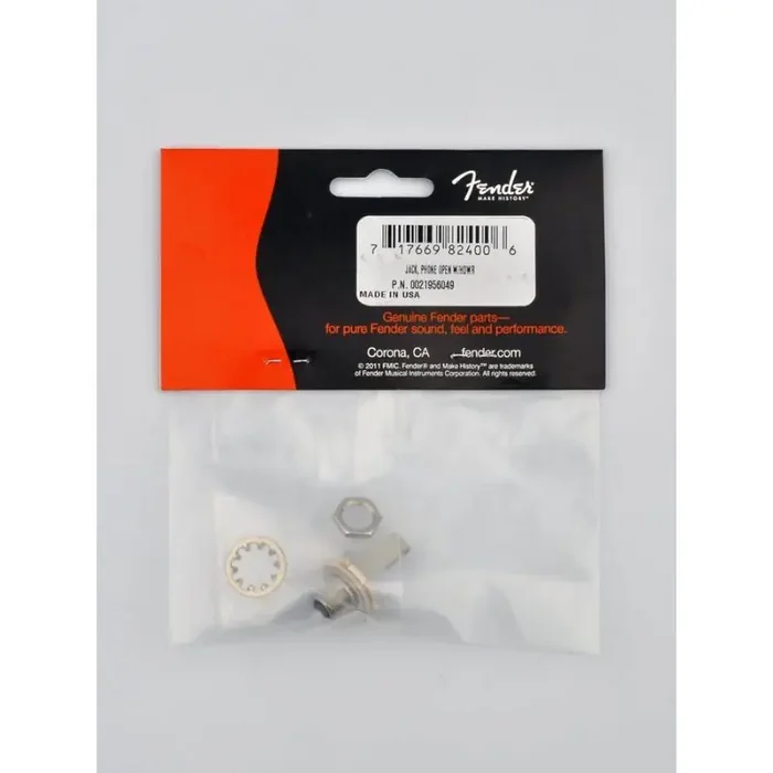 Fender Genuine Replacement Part 2-pole chassis connector jacks nickel 6 3mm .276 bushing depth 3/8 32 thread