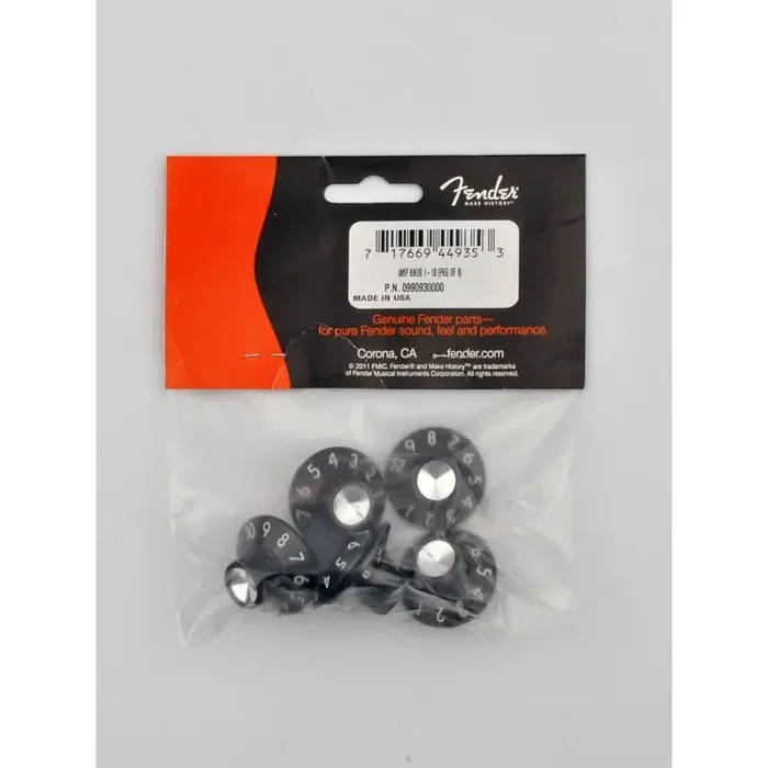 Fender Genuine Replacement Part amplifier knobs standard Blackface black set of 6