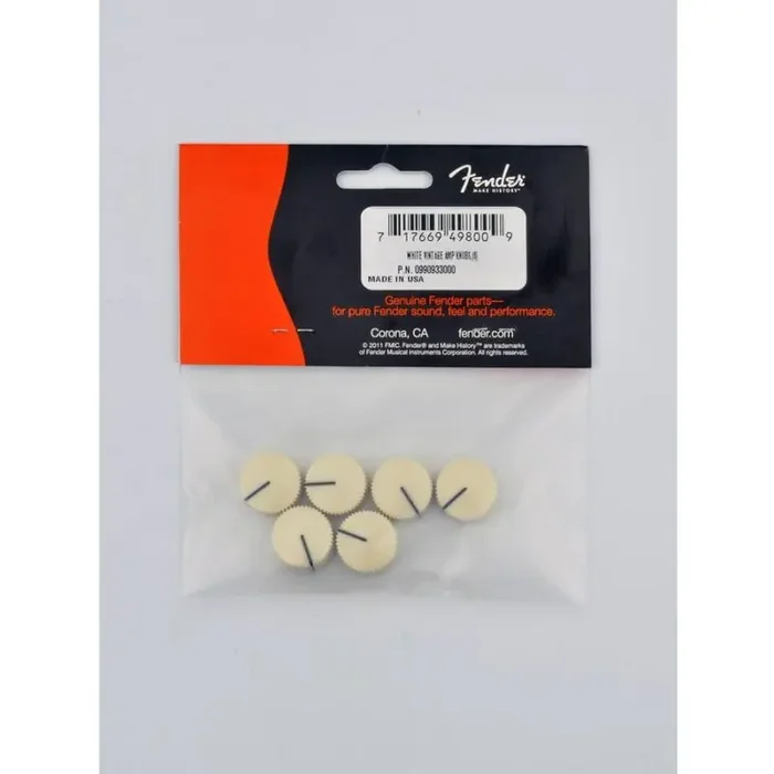 Fender Genuine Replacement Part amplifier knobs vintage style aged white set of 6