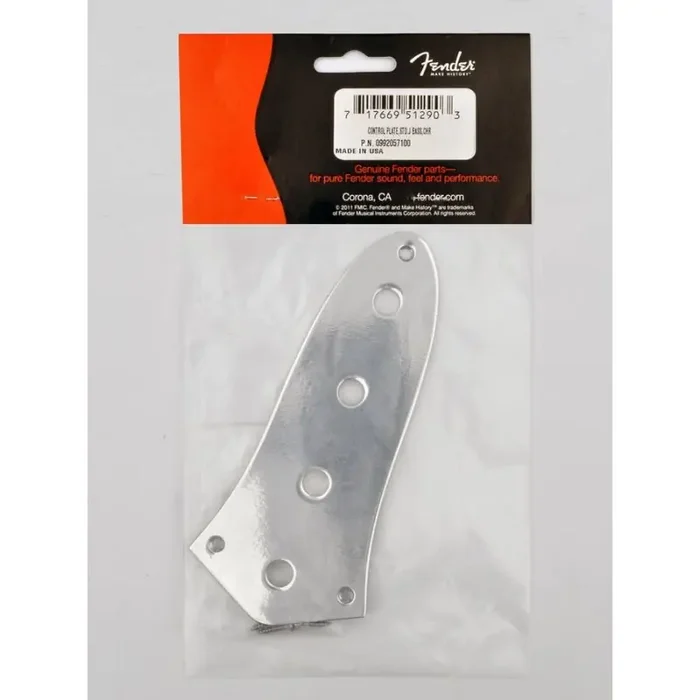 Fender Genuine Replacement Part control plate Jazz Bass standard 4 hole chrome