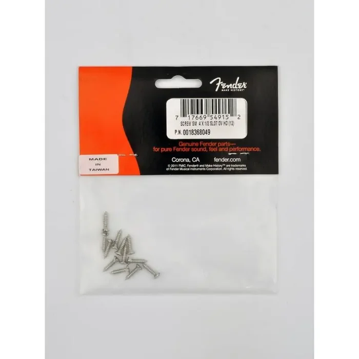 Fender Genuine Replacement Part pickguard/control plate mounting screws ‘50s era Tele 4 x 1/2 slotted nickel 12 pcs