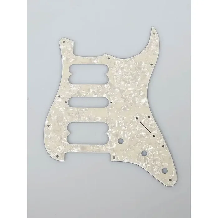 Fender Genuine Replacement Part pickguard Strat Contemporary HSH 11 screw holes 4-ply white pearl