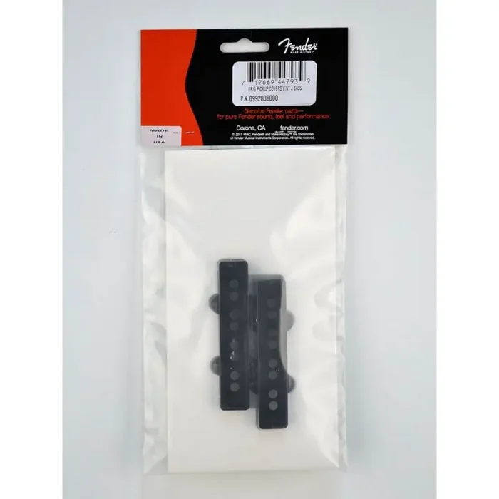 Fender Genuine Replacement Part pickup covers Jazz Bass black plastic set of 2