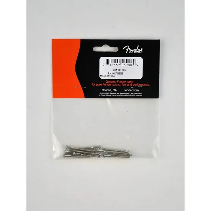 Fender Genuine Replacement Part pickup mounting screws vintage basses 4 x 1-1/4 philips nickel 12 pcs