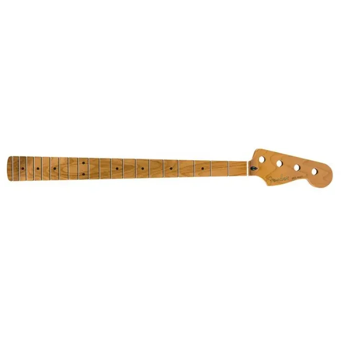 Fender Genuine Replacement Part roasted maple Jazz Bass neck, 20 medium jumbo frets, 9.5″, maple, C shape, MIM