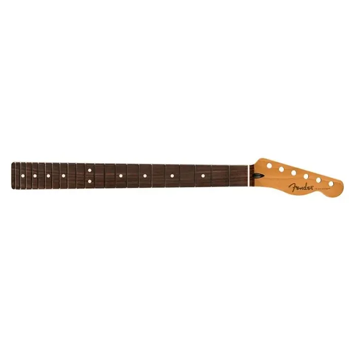 Fender Genuine Replacement Part satin roasted maple Telecaster neck, 22 jumbo frets, 12″ radius, rosewood, flat oval shape