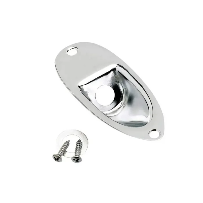 Fender Genuine Replacement Part Stratocaster recessed jack ferrule plate, chromed