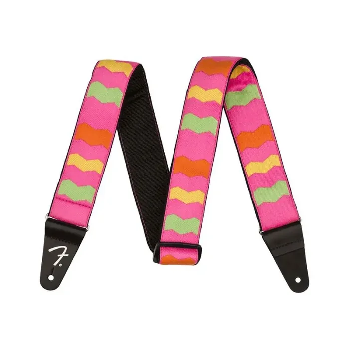 Fender Mononeon woven guitar strap neon pink