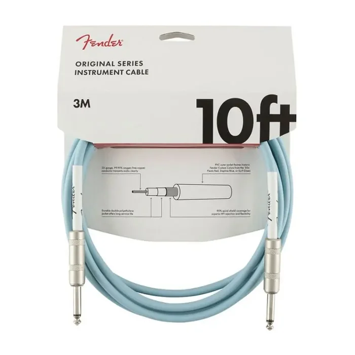 Fender Original Series instrument cable, 10ft, daphne blue