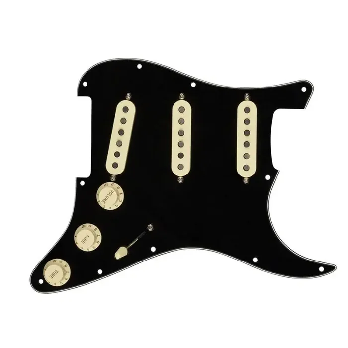 Fender Pre-Wired Strat Pickguard Custom Shop Texas Special SSS, 11 screw holes, black