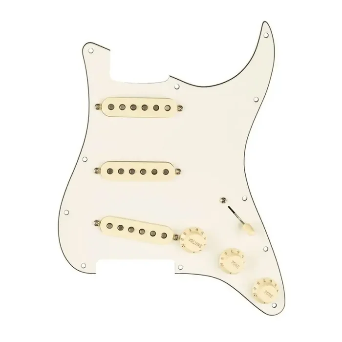 Fender Pre-Wired Strat Pickguard Original ‘57/‘62 SSS, 11 screw holes, parchment