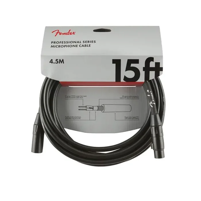 Fender Professional Series microphone cable, 15ft, black