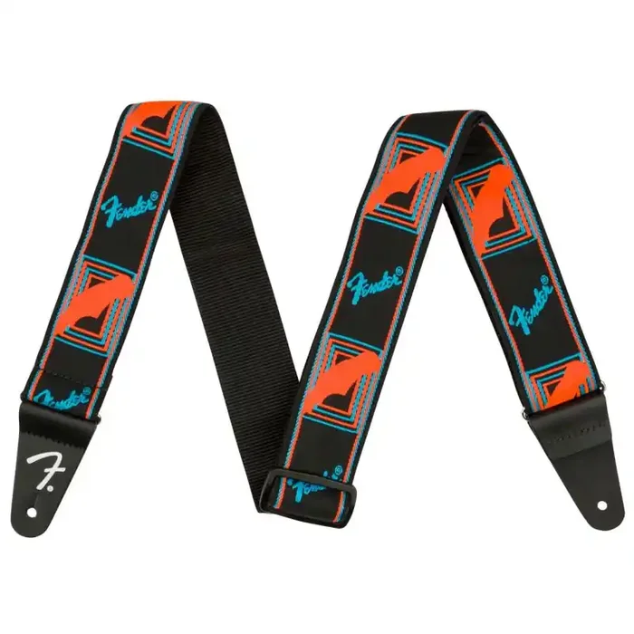 Fender® Neon Monogr. Strap, blue/orange