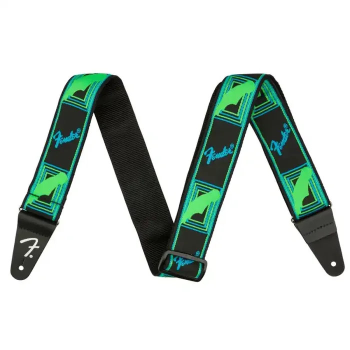 Fender® Neon Monogr. Strap, green/blue