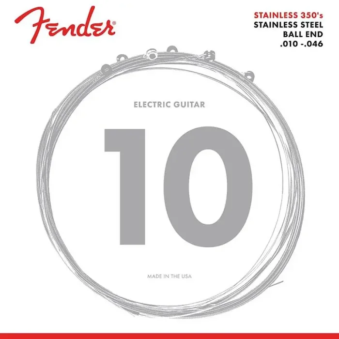 Fender Stainless 350s string set electric, stainless steel, regular, ball end, 010-013-017-026-036-046