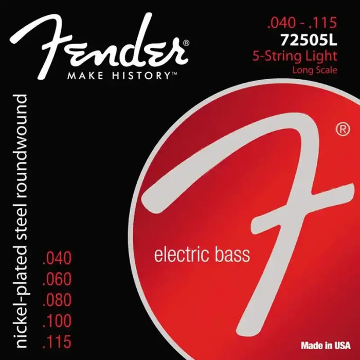 Fender Super 7250s string set electric bass 5 nickel roundwound light 040-060-080-100-115
