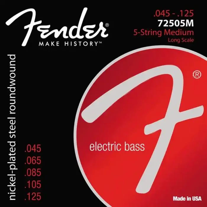 Fender Super 7250s string set electric bass 5 nickel roundwound medium 045-065-085-105-125