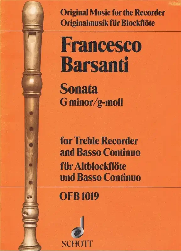 Francesco Barsanti Sonate G Altblockflöte mit Begleitung