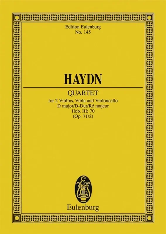 Franz Joseph Haydn String Quartet D Major Op. 71 No. 2 Hob. III Streichquartett