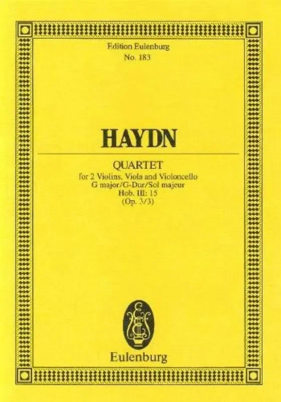 Franz Joseph Haydn String Quartet G major op. 3/3 Hob. III 15 Streichquartett