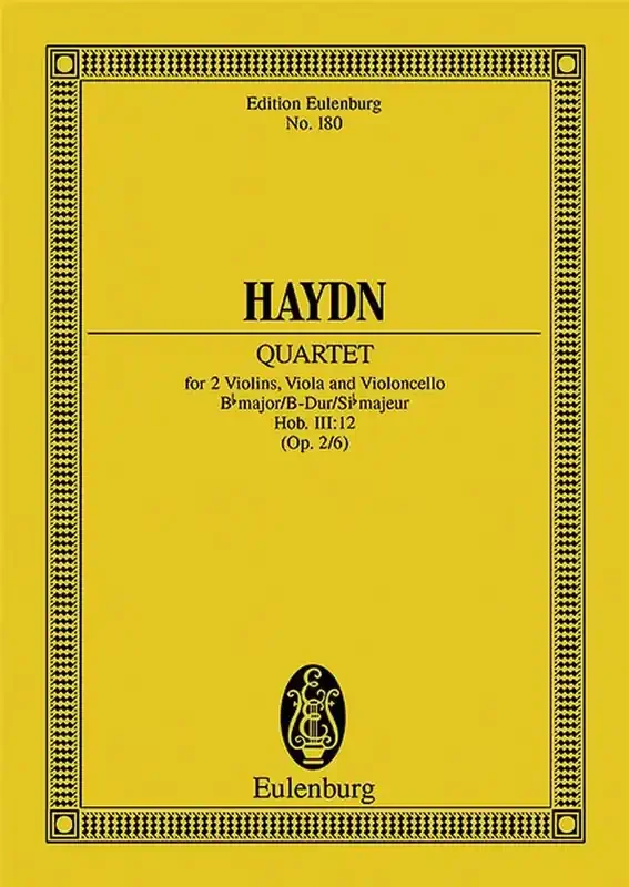Franz Joseph Haydn String Quartet In B Flat Major Op. 2 No. 6 Streichquartett