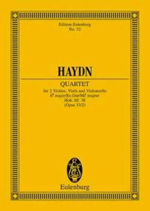 Franz Joseph Haydn String Quartet In E Flat Major Op 33 No 2 Streichquartett