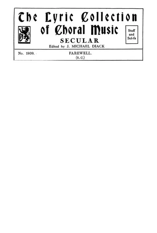 Franz Schubert Farewell Frauenchor mit Begleitung