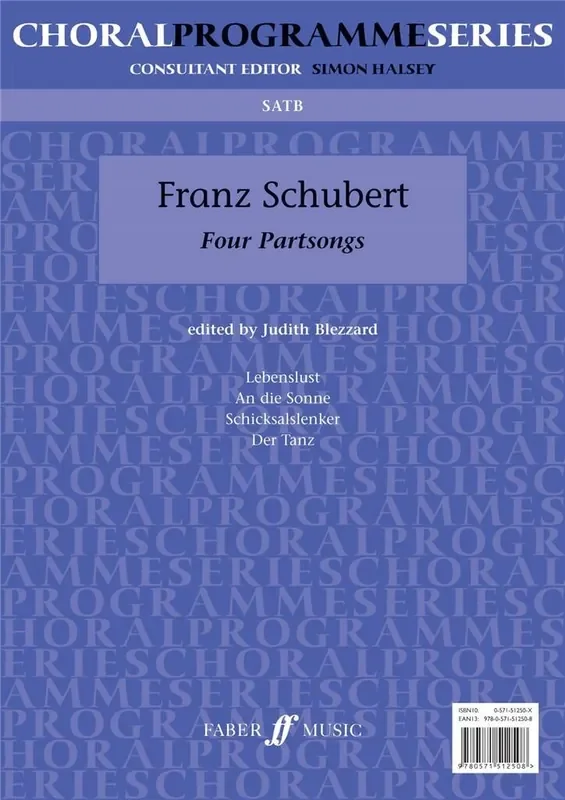 Franz Schubert Four Partsongs Gemischter Chor mit Begleitung