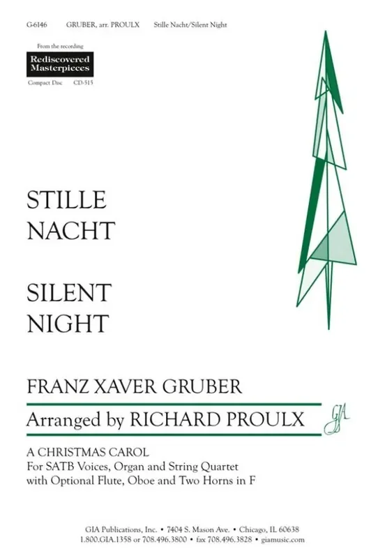 Franz Xaver Gruber Silent Night – Full Score (Arr. Richard Proulx) Gemischter Chor mit Begleitung