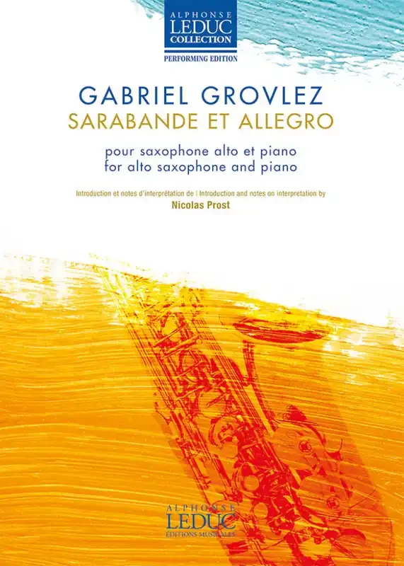Gabriel Grovlez Sarabande et Allegro Saxophon