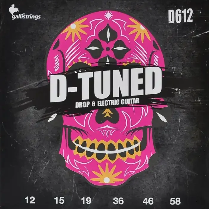 Galli D-Tuned snarenset elektrisch, nickel roundwound, 012-015-019-036w-046w-058w