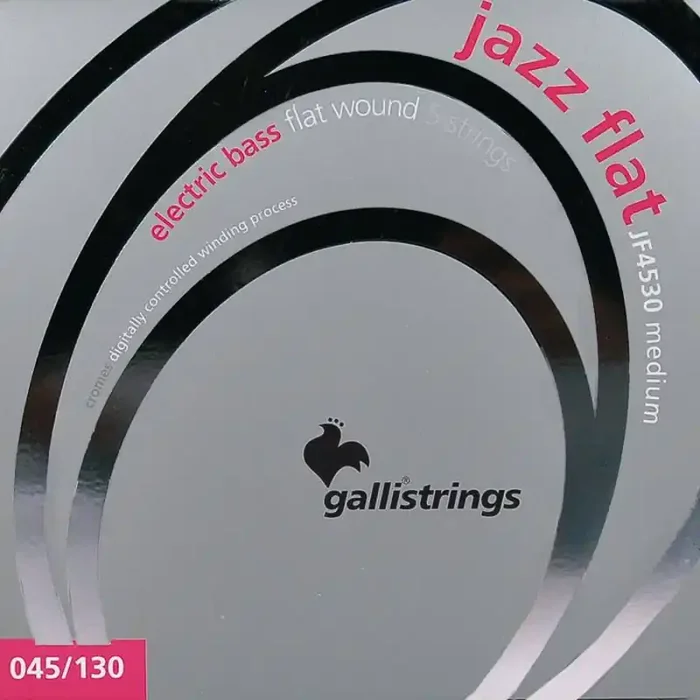 Galli Jazz Flat snarenset 5-snarige basgitaar, polished stainless steel medium, 045-065-085-105-130