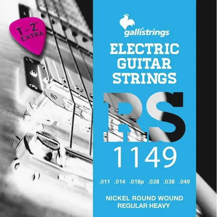 Galli string set electric, nickel roundwound, regular heavy, 011-014-018-028-038-049