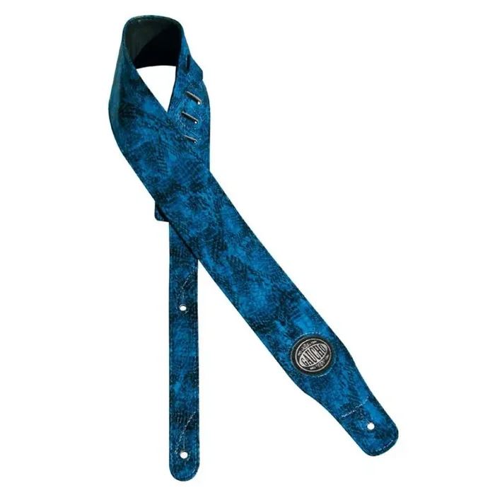 Gaucho Cobra Series gitaarriem, blauw snakeskin
