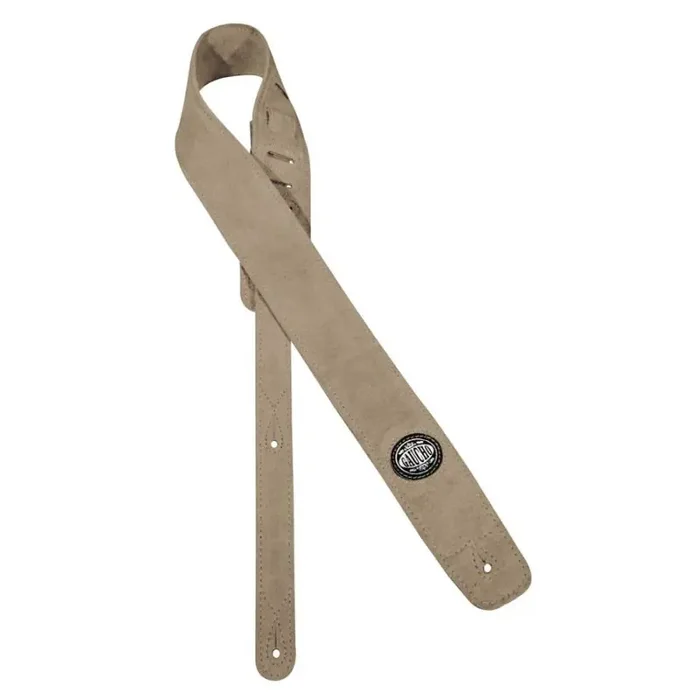 Gaucho Padded Suede Series gitaarriem, naturel suede voorzijde, naturel suede achterzijde