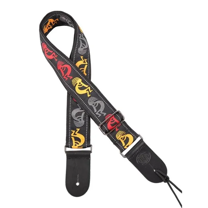 Gaucho Traditional Series guitar strap, 2″ jacquard weave, tribal dancers