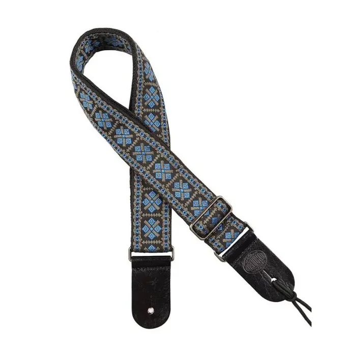 Gaucho Traditional Series guitar strap, 2? jacquard weave, blue and grey