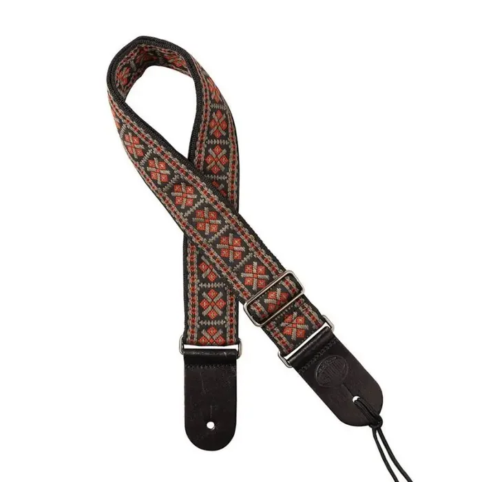 Gaucho Traditional Series guitar strap, 2? jacquard weave, red and grey